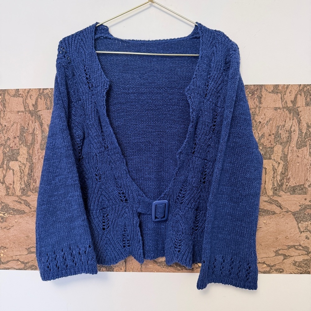 Vintage Blue Knit Cardigan